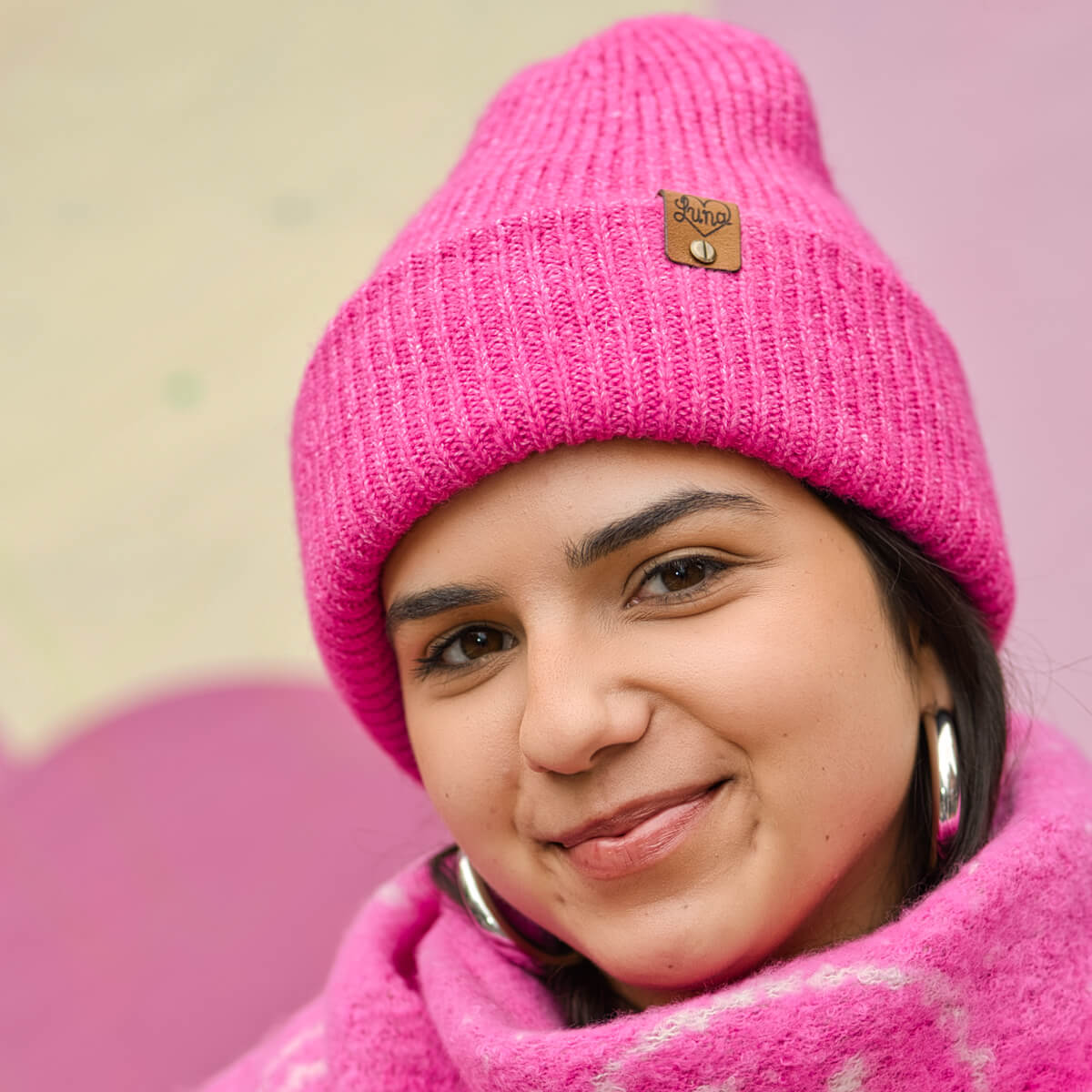 Bright Pink Beanie with Tag