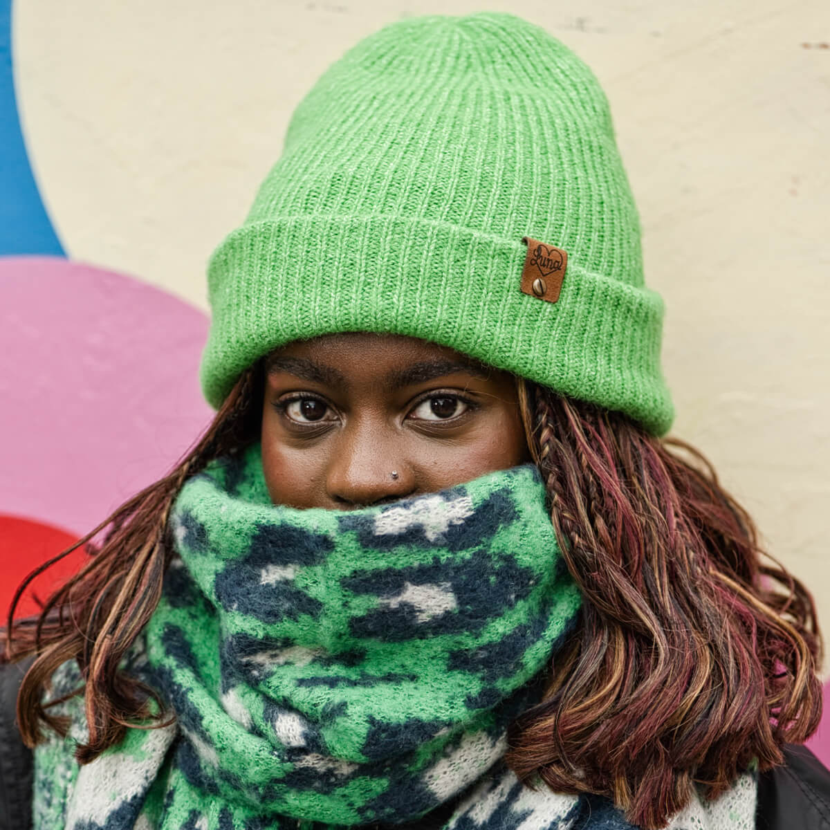 Bright Green Beanie with Tag