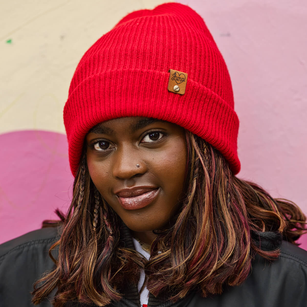 Red Beanie with Tag