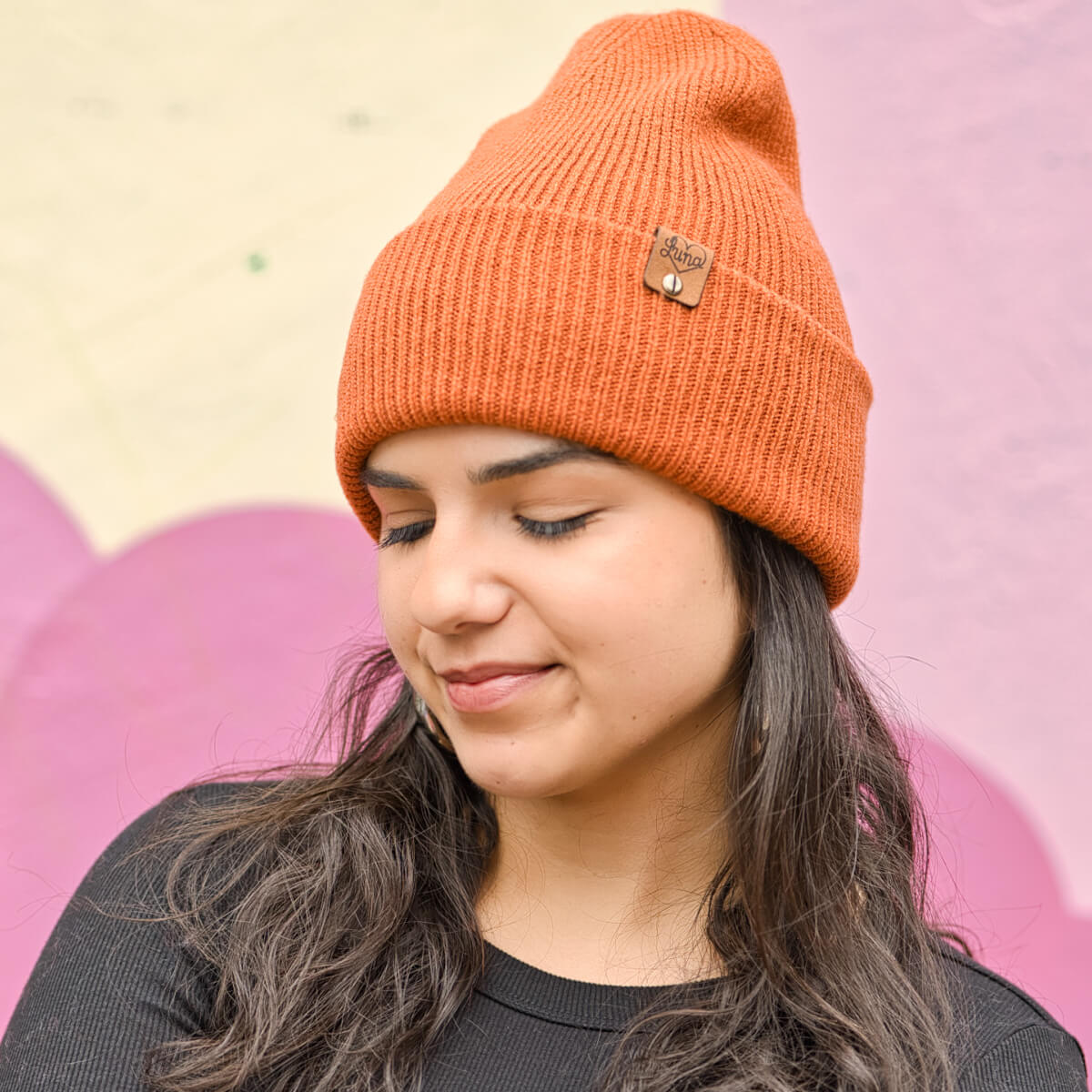 Orange Beanie with Tag