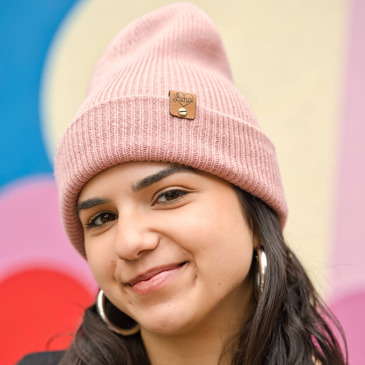 Dusky Pink Beanie with Tag