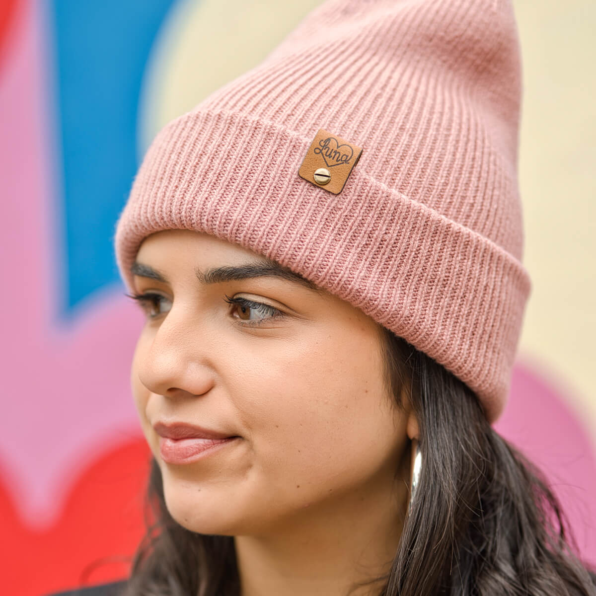 Dusky Pink Beanie with Tag