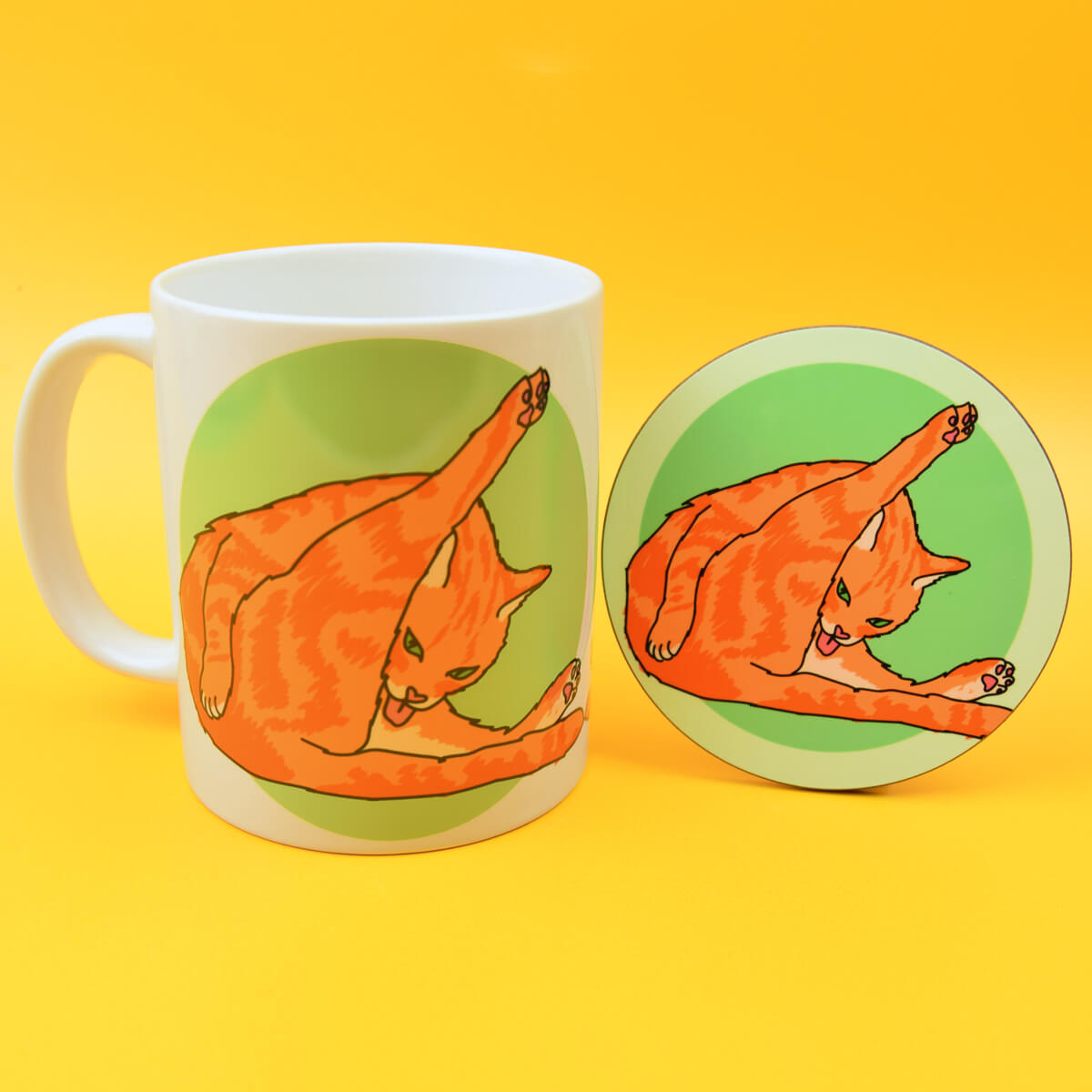 Cat Licking Butt Repeat Patten Mug • Luna