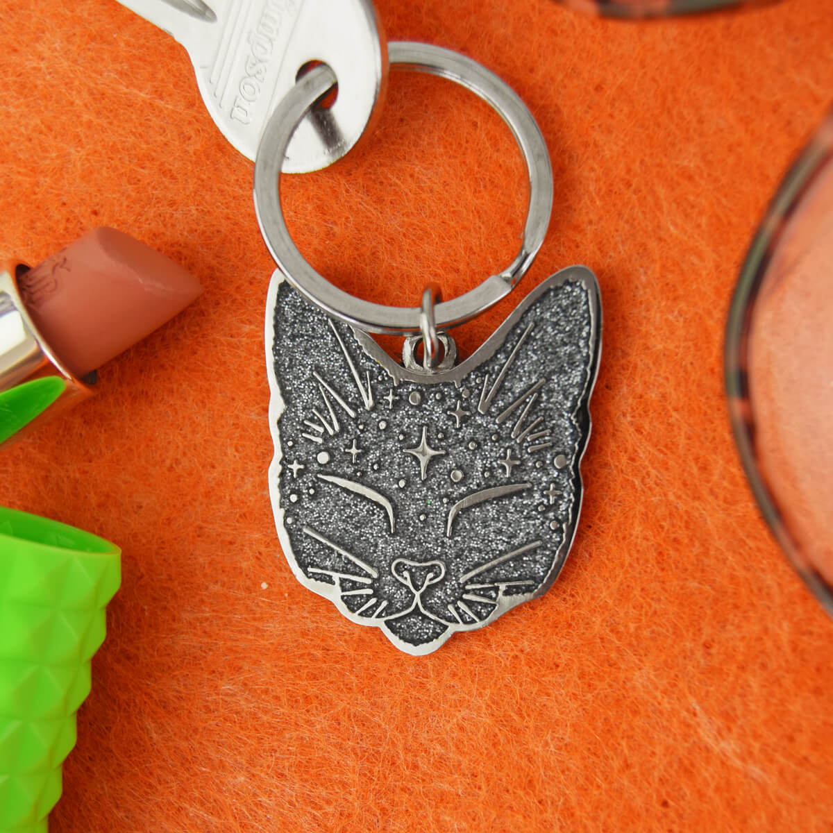 Cosmic Cat Keyring | Luna