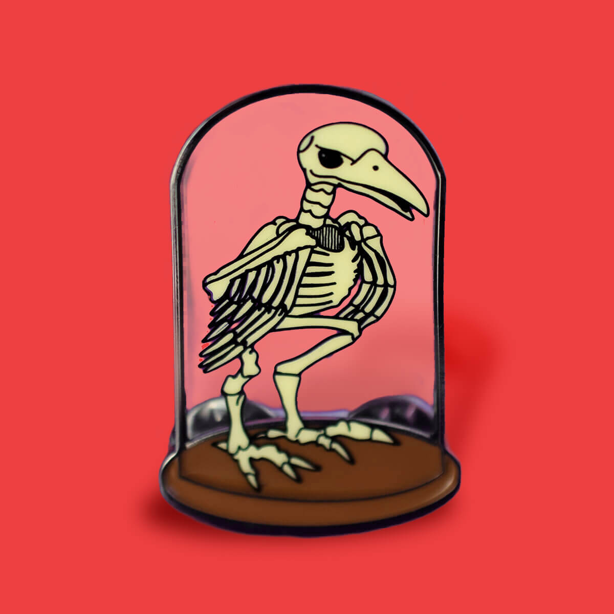 Crow Skeleton Enamel Pin | Luna