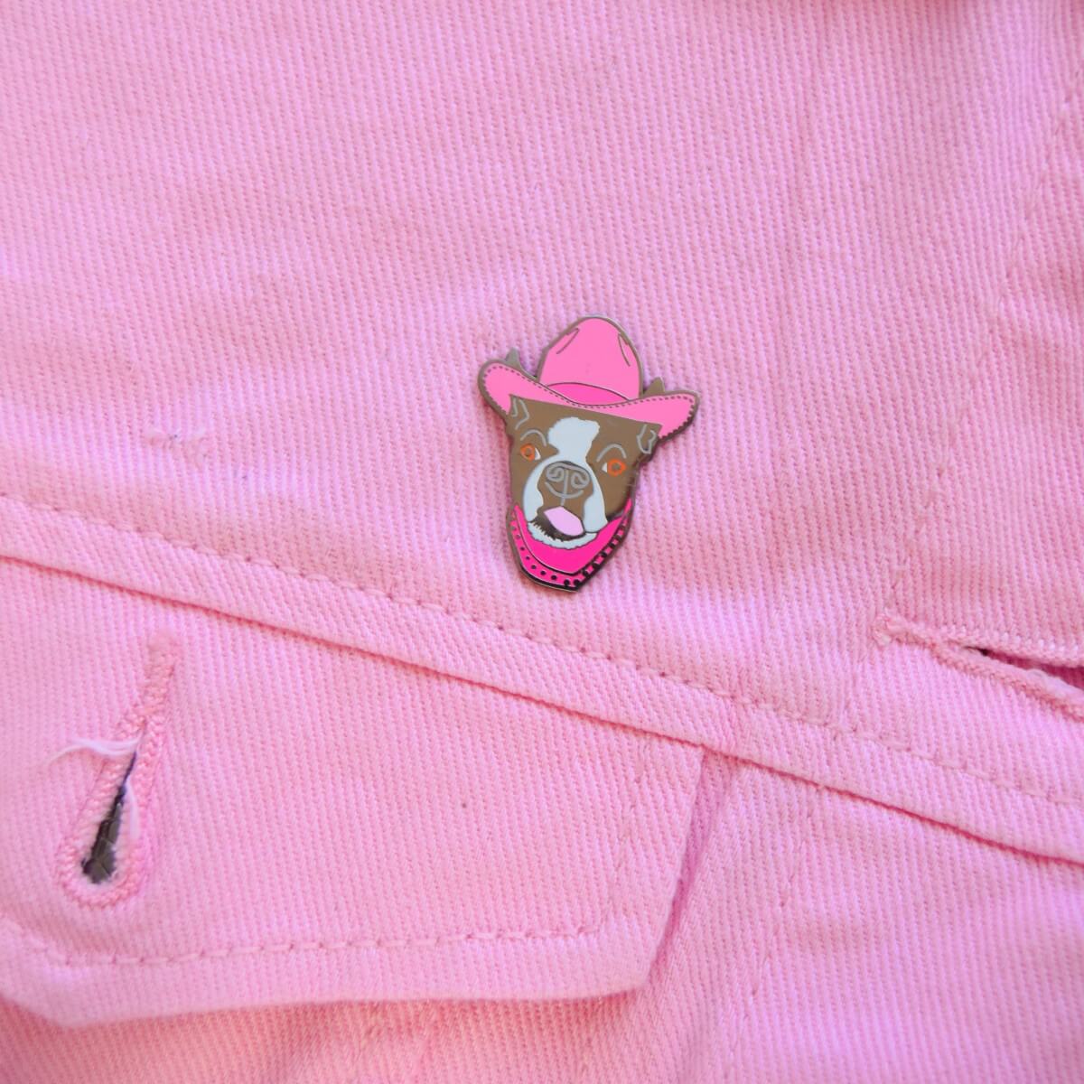 Dog Cowboy Enamel Pin | Luna
