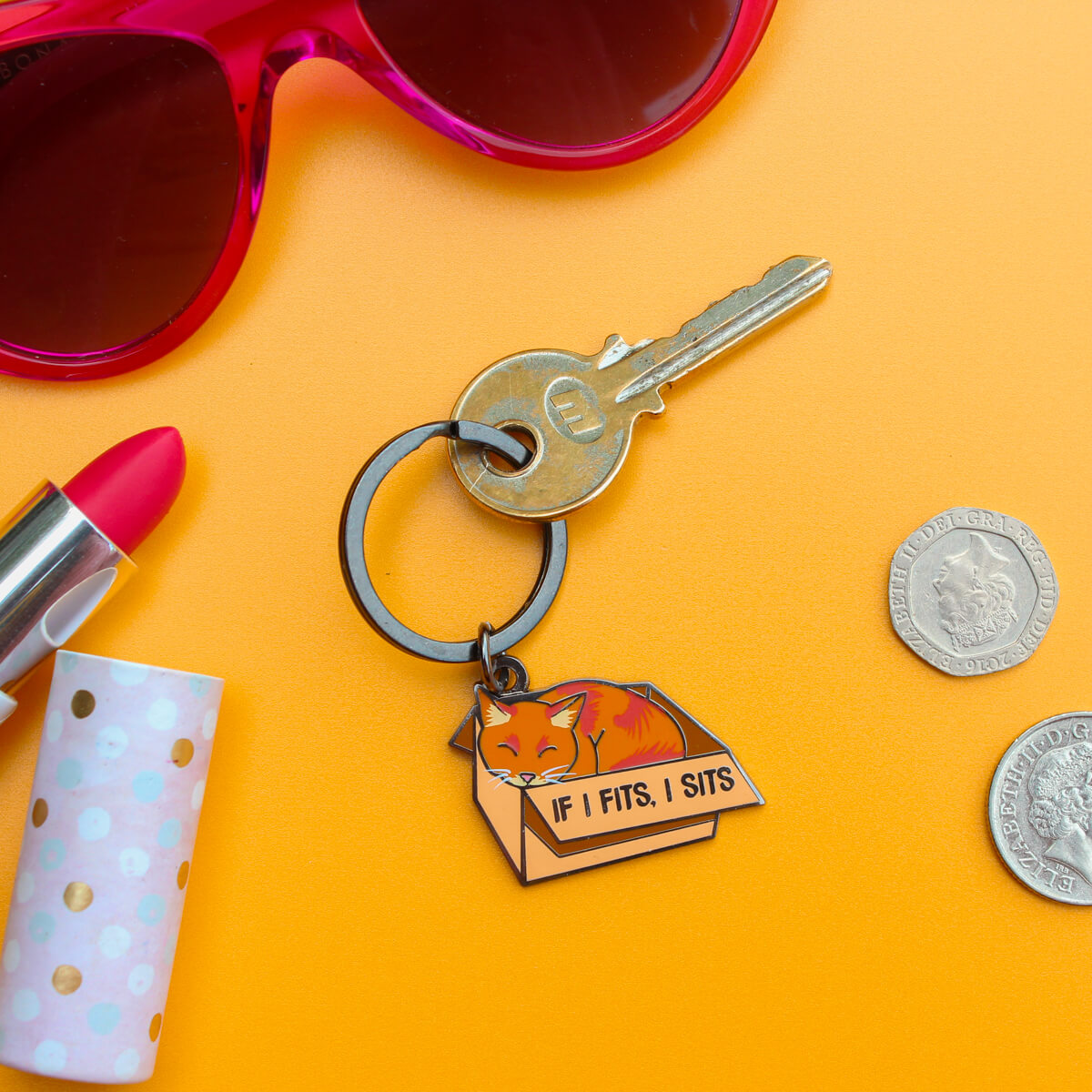 If I Fits I Sits Keyring | Luna
