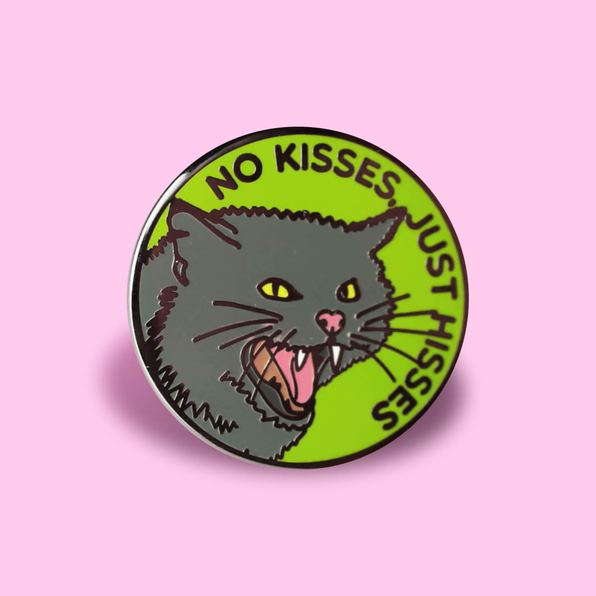 No Kisses, Just Hisses Enamel Pin | Luna