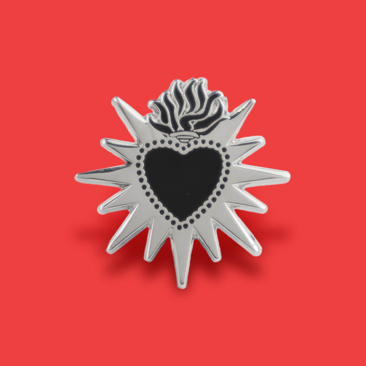 Black Sacred Heart Enamel Pin • Luna