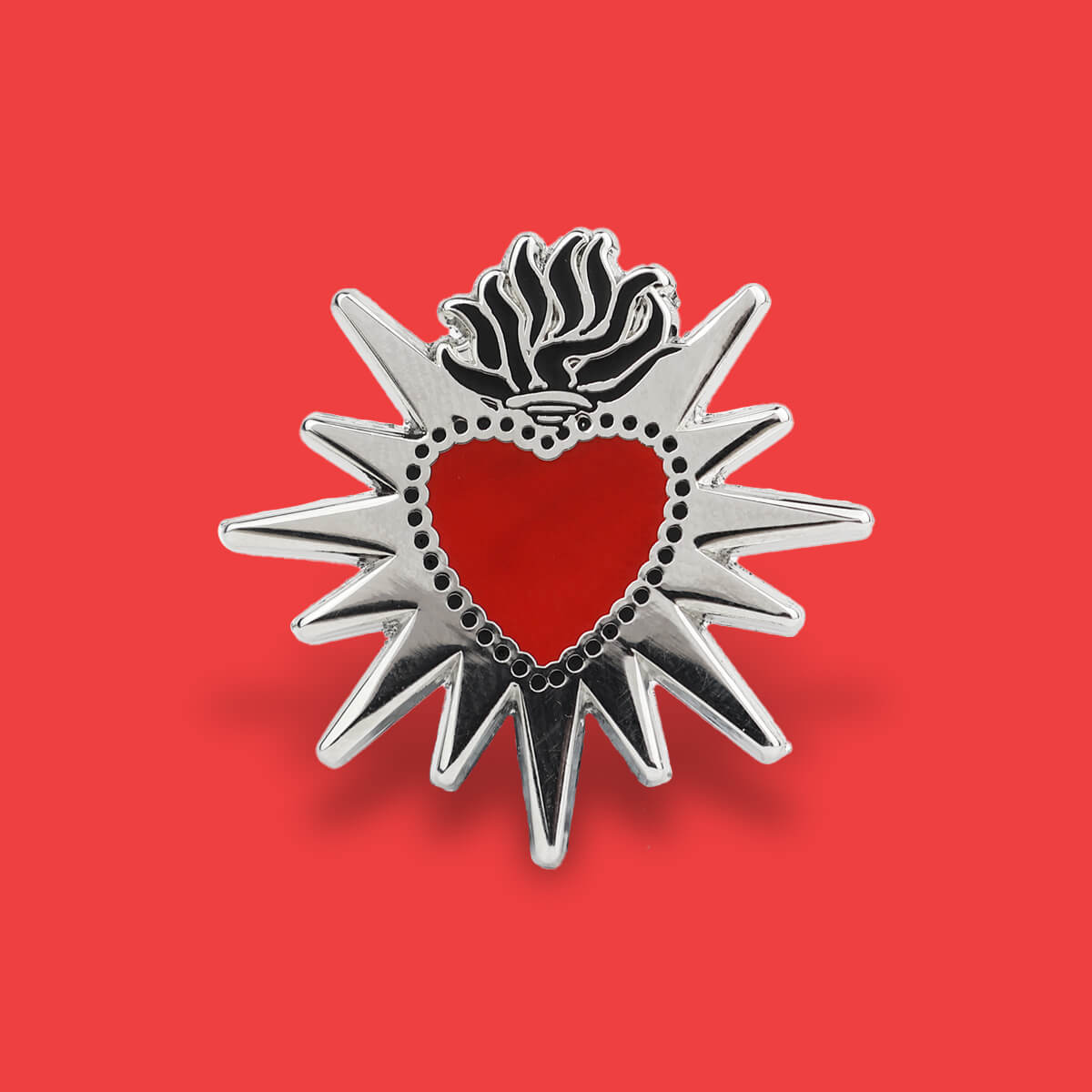 Red Sacred Heart Enamel Pin • Luna