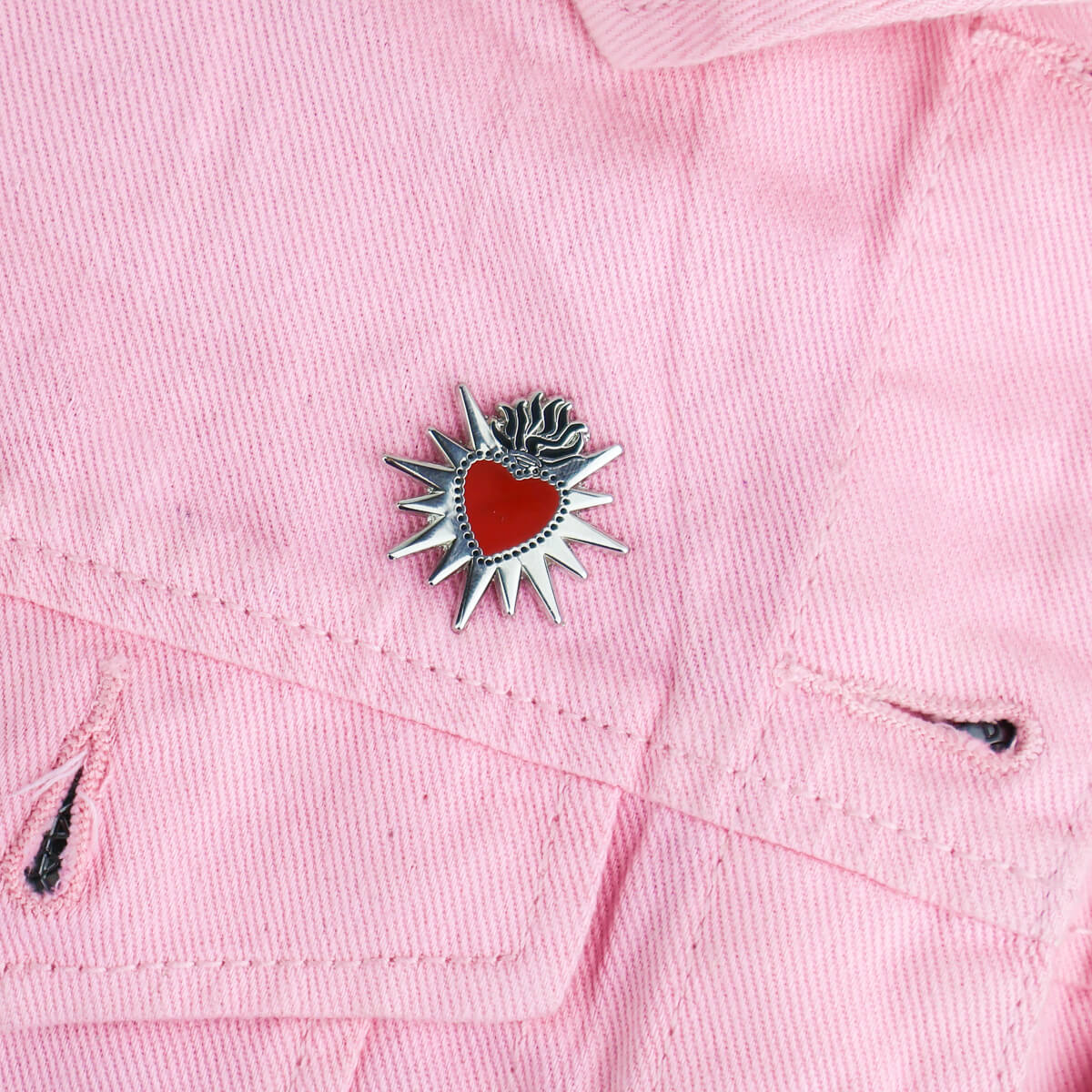 Red Sacred Heart Enamel Pin • Luna