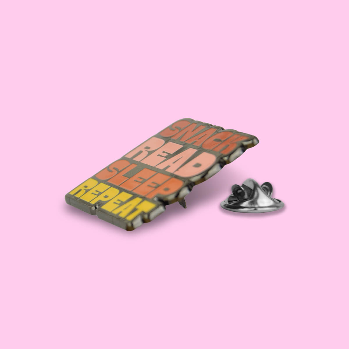 Snack, Read, Sleep, Repeat Enamel Pin