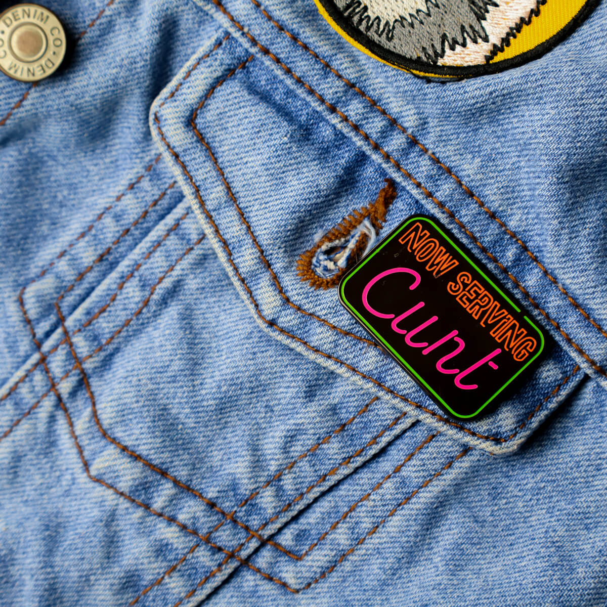 Now Serving Cunt Enamel Pin • Luna