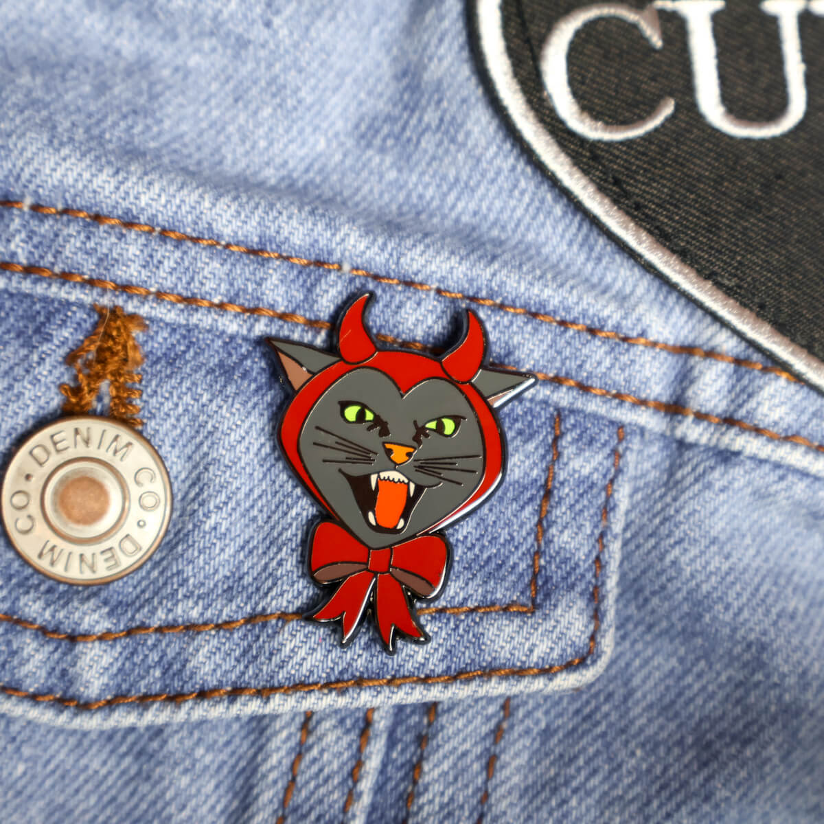 Devil Cat Enamel Pin • Luna