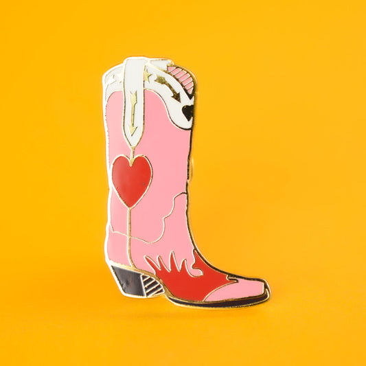 Pink Cowboy Boot Enamel Pin | Luna
