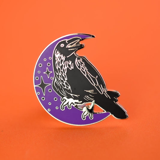 Purple Raven Enamel Pin | Luna