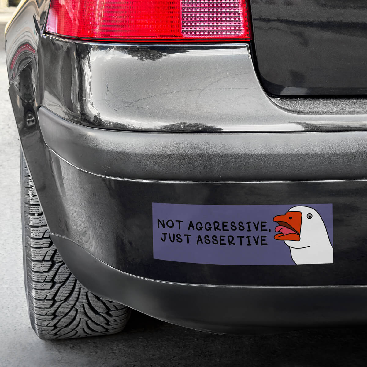Not Aggressive, Just Assertive Bumper Sticker • Luna