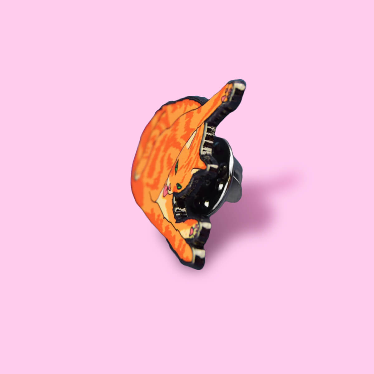 Cat Licking Butt Enamel Pin | Luna