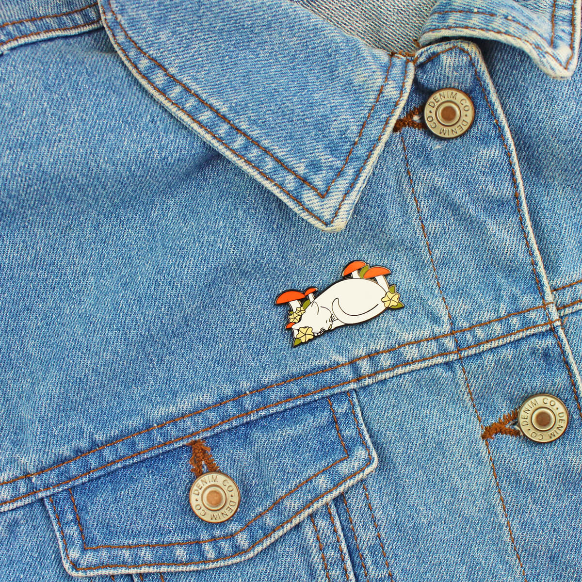 Cat in Nature Enamel Pin | Luna