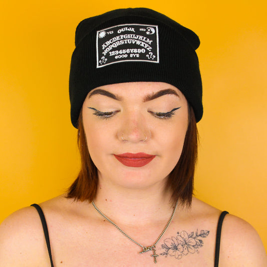 Ouija Board Patch Black Beanie | Luna