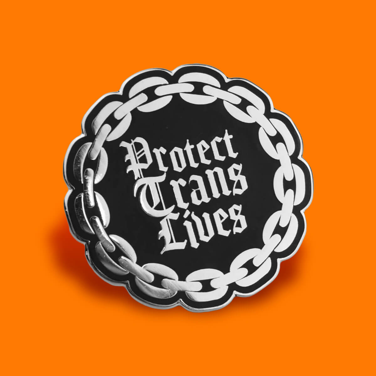 Protect Trans Lives Gothic Enamel Pin | Luna