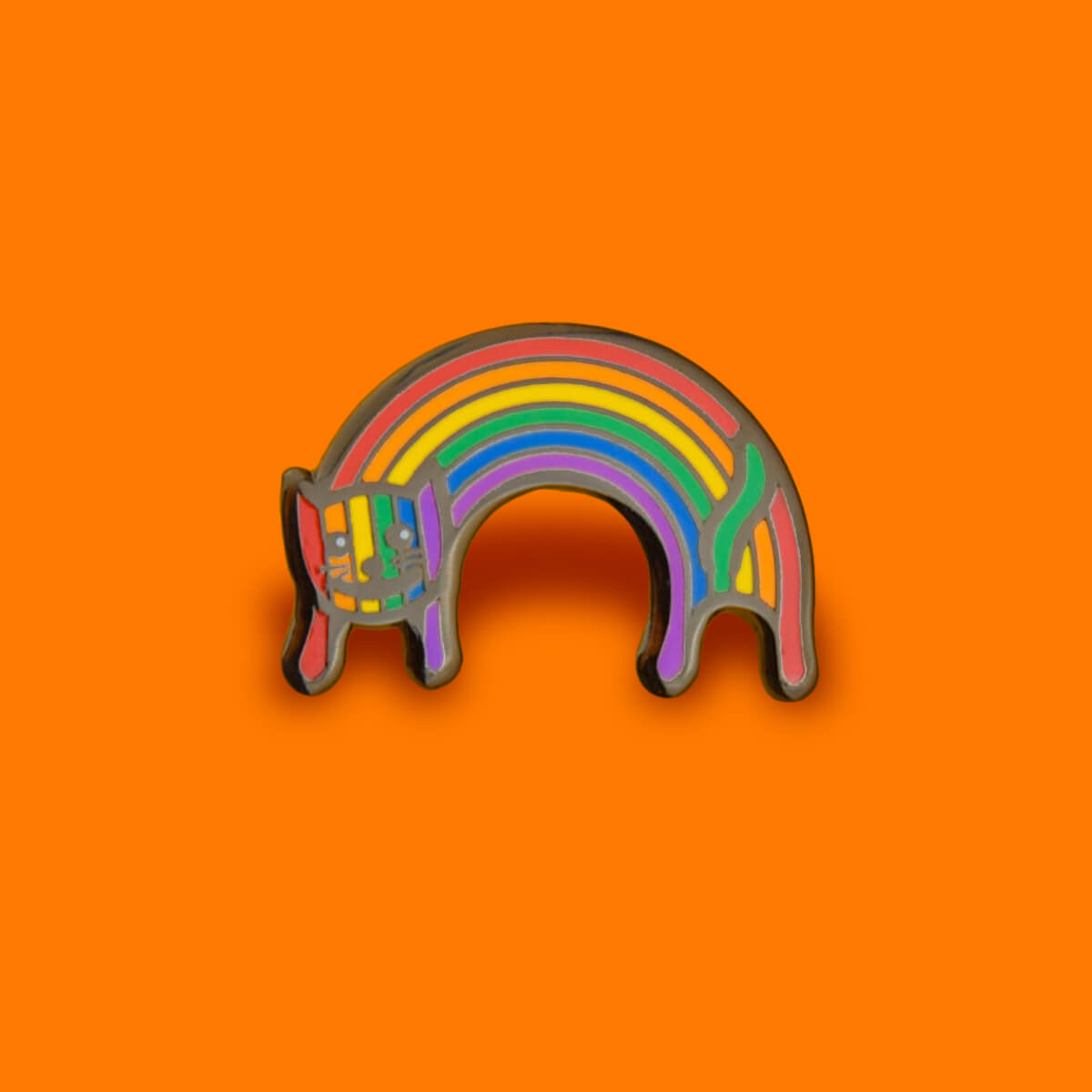 Rainbow Cat Enamel Pin | Luna