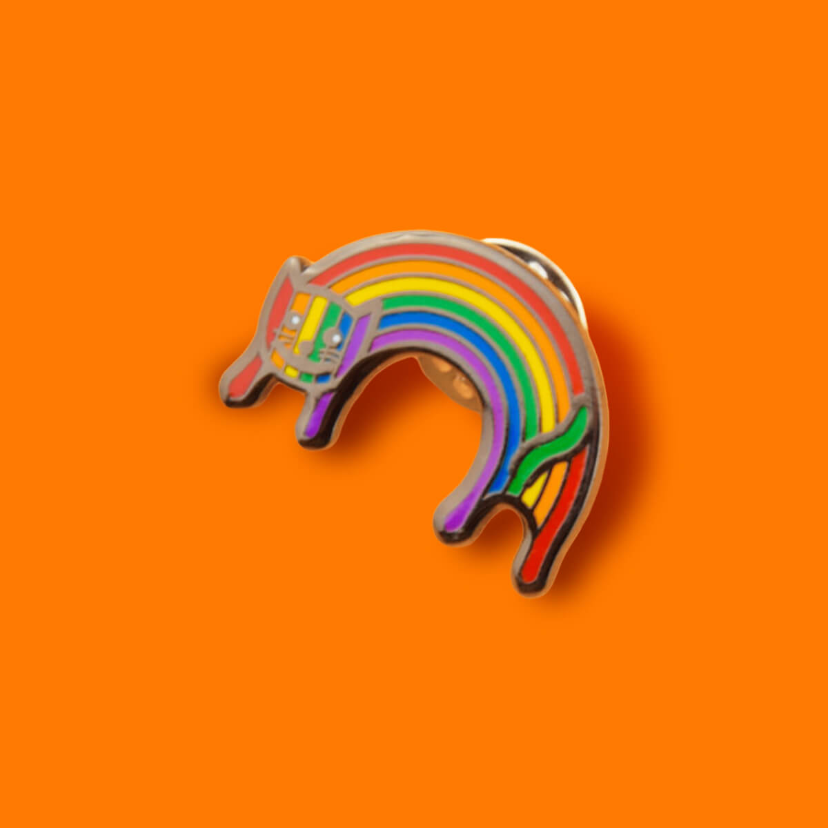 Rainbow Cat Enamel Pin | Luna