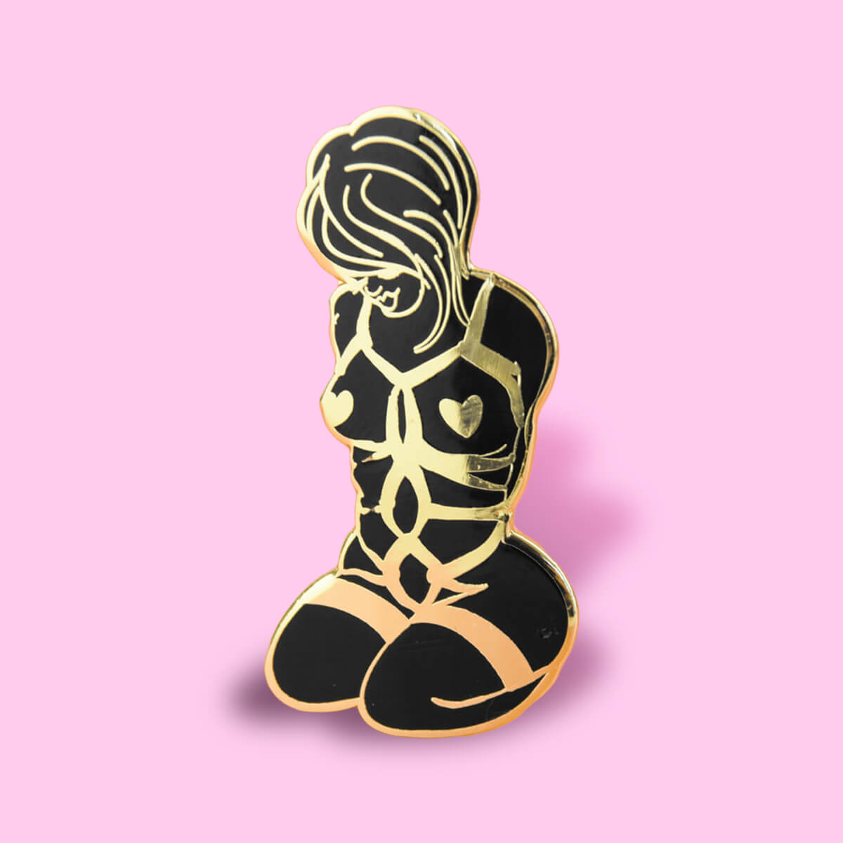 Shibari Gold Enamel Pin | Luna