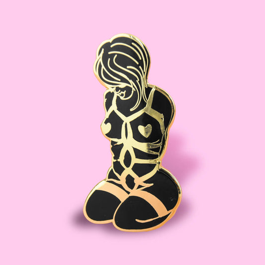 Shibari Gold Enamel Pin | Luna