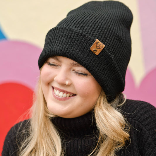Black Beanie with Tag