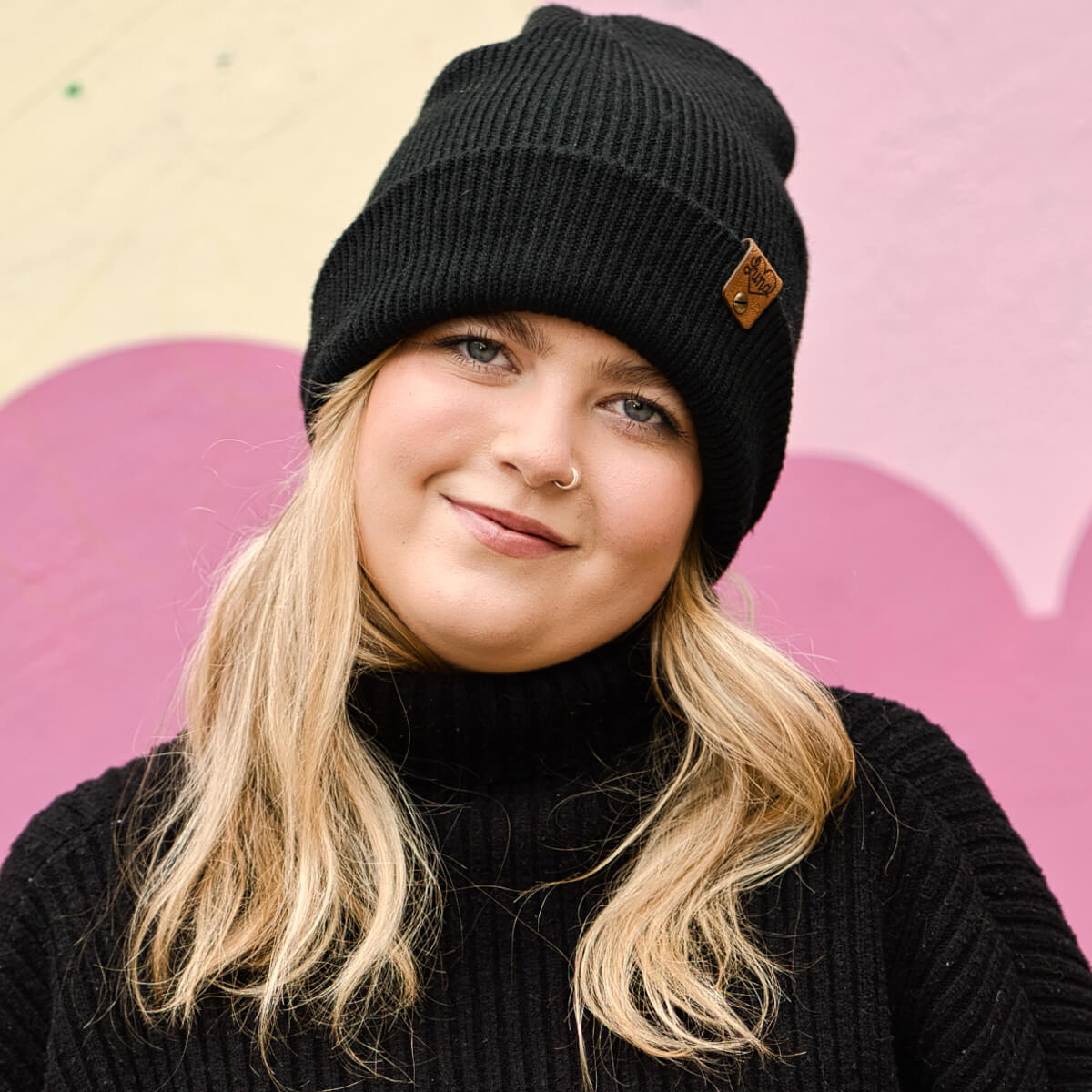 Black Beanie with Tag