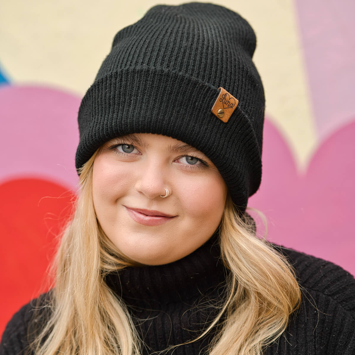 Black Beanie with Tag