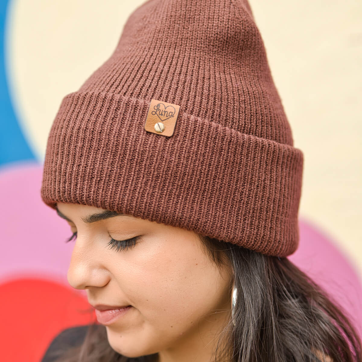 Brown Beanie with Tag
