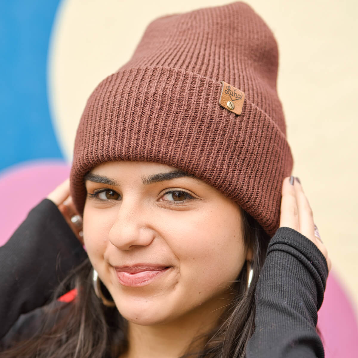 Brown Beanie with Tag