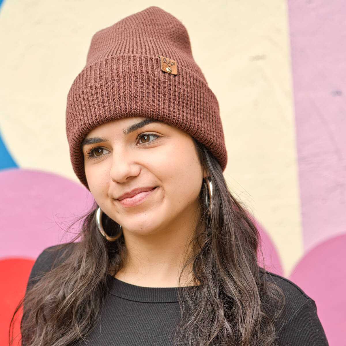 Brown Beanie with Tag