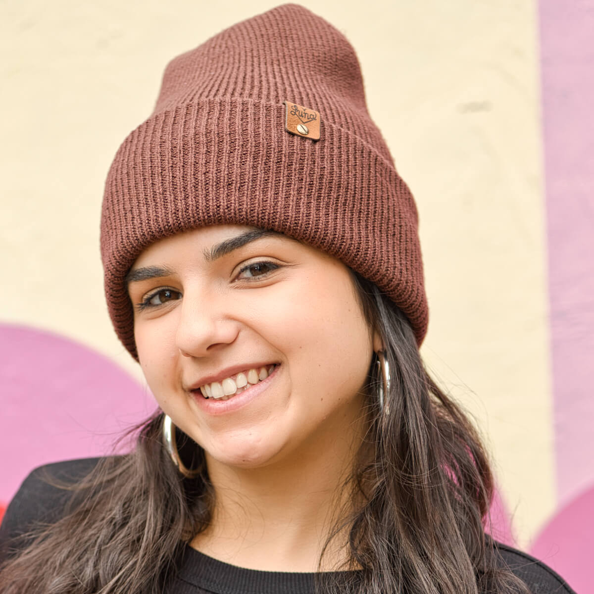 Brown Beanie with Tag