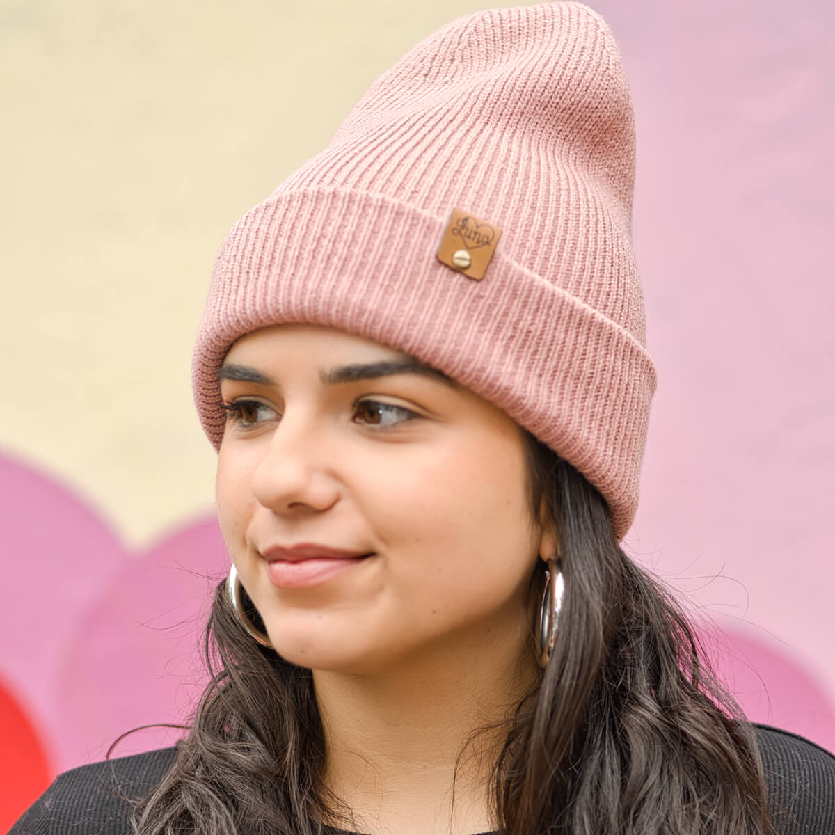 Dusky Pink Beanie with Tag