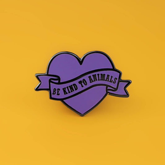 Be Kind to Animals Lilac Enamel Pin | Luna