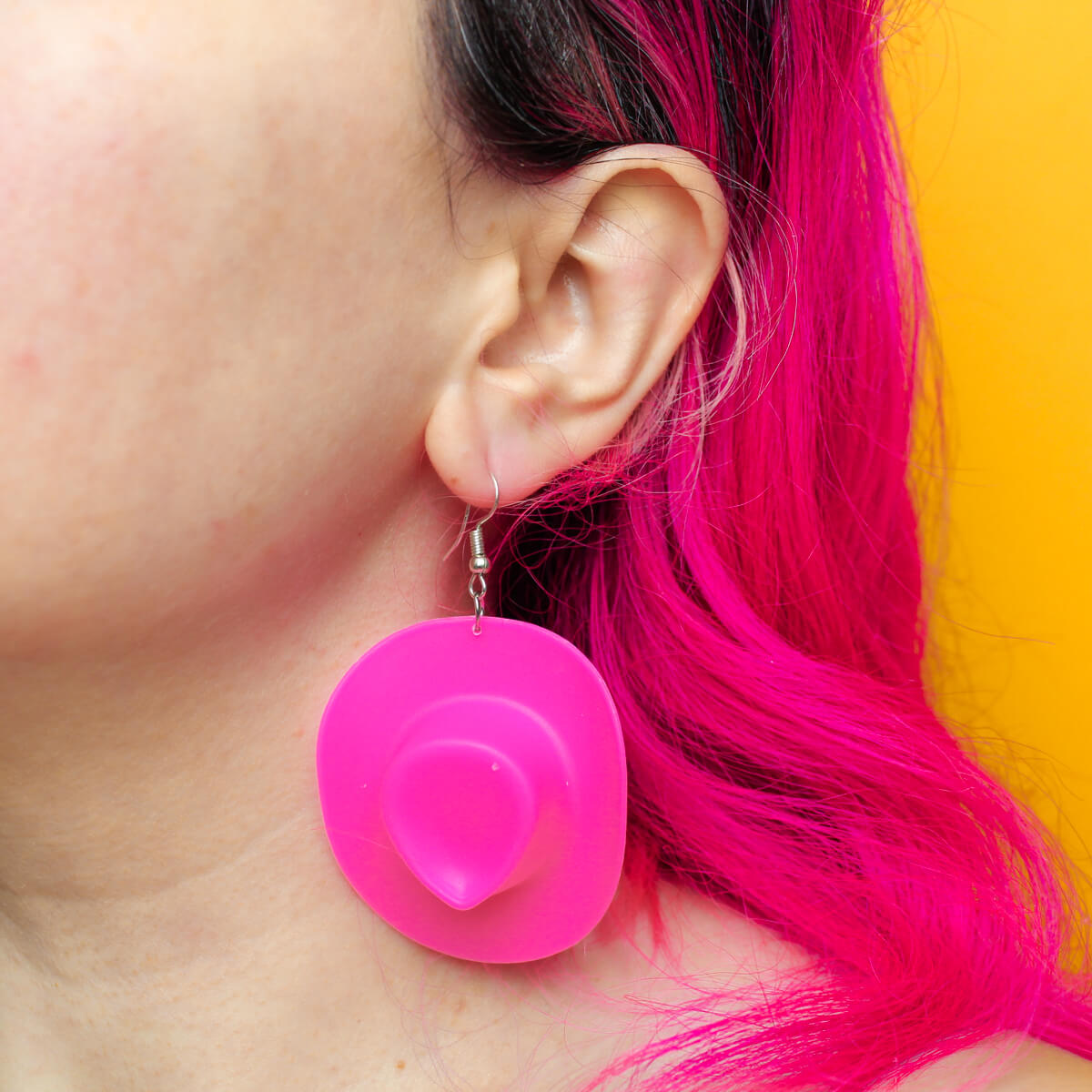 Pink Cowboy Hat Earrings | Luna