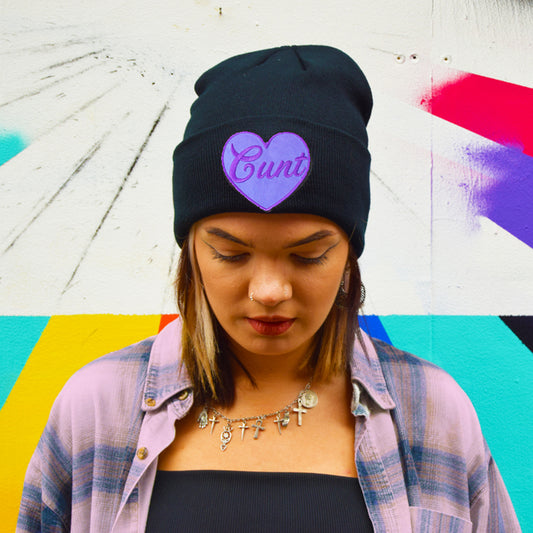 Cunt Heart Black Beanie