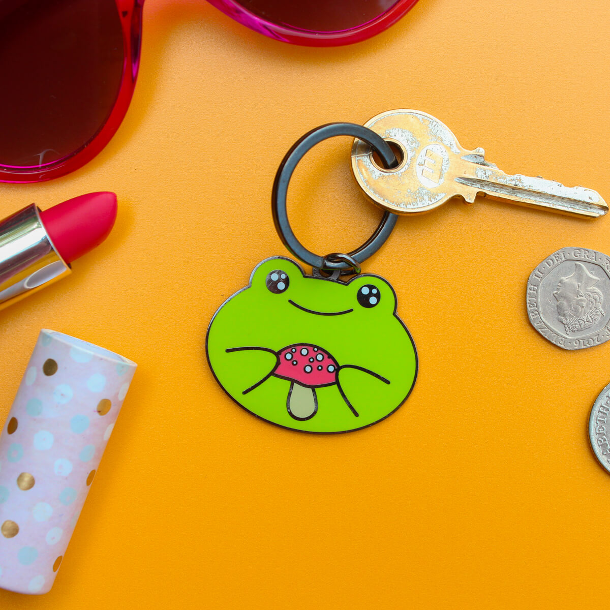 Frog & Mushroom Keyring | Luna