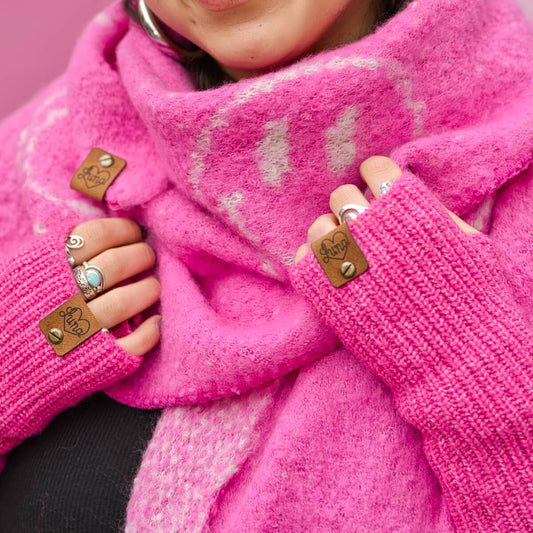 Bright Pink Hand Warmers with Tag