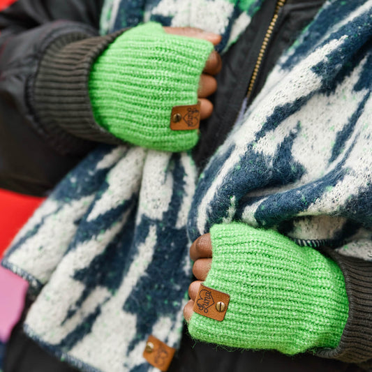 Bright Green Hand Warmers with Tag