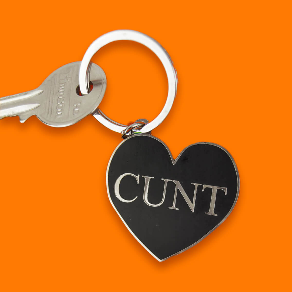 Cunt Black Heart Keyring