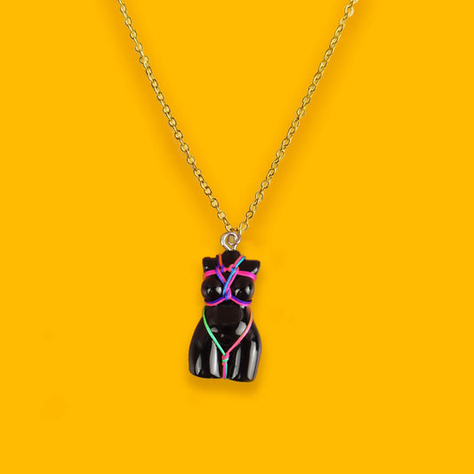 Black & Rainbow Shibari Necklace