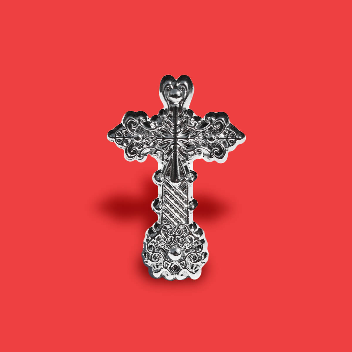 Ornate Gothic Cross Enamel Pin | Luna