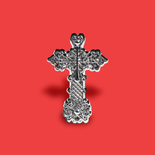 Ornate Gothic Cross Enamel Pin | Luna