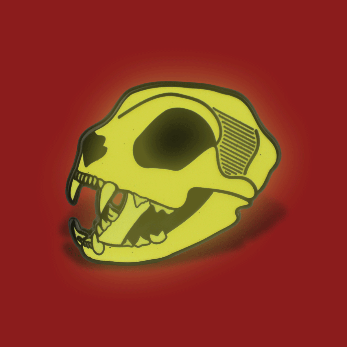 Cat Skull Enamel Pin • Luna