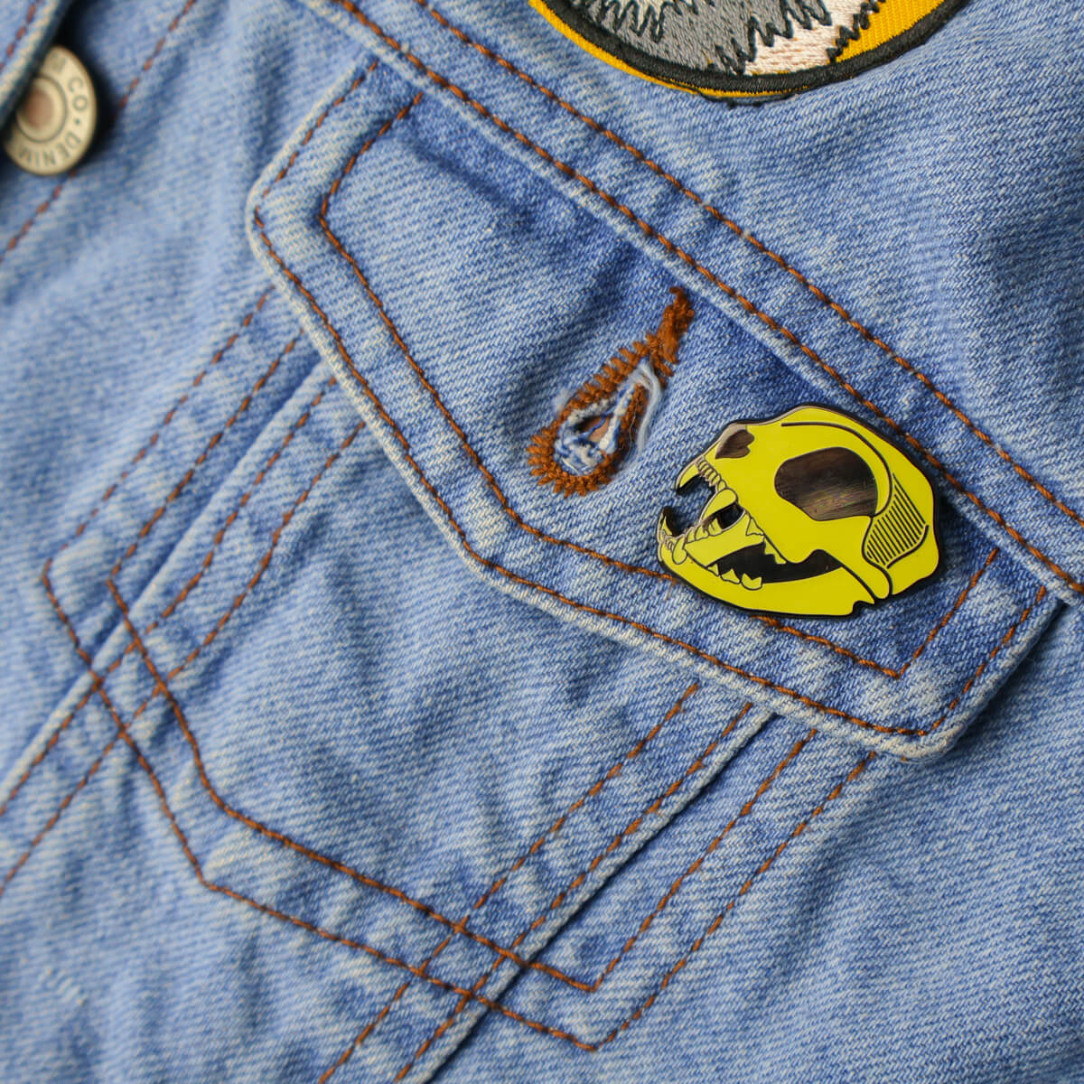 Cat Skull Enamel Pin • Luna