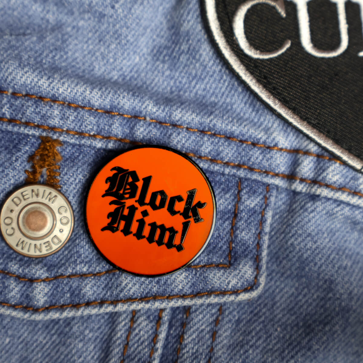 Block Him Enamel Pin • Luna